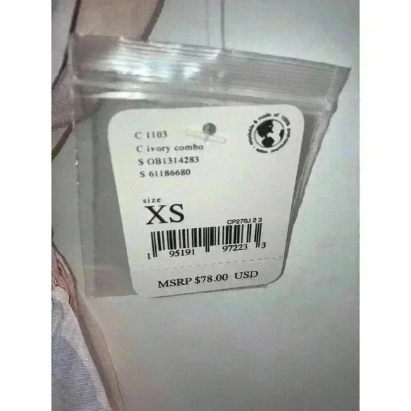 Free People Mackenzie Striped Sleeveless Wrap Button-Up Ivory Combo Top Size XS - Picture 11 of 12